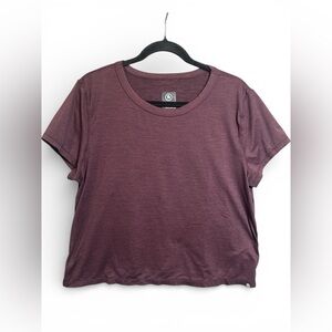 Backcountry Burgundy Performance Short Sleeve Tee XL Stretch Athletic Crop Top